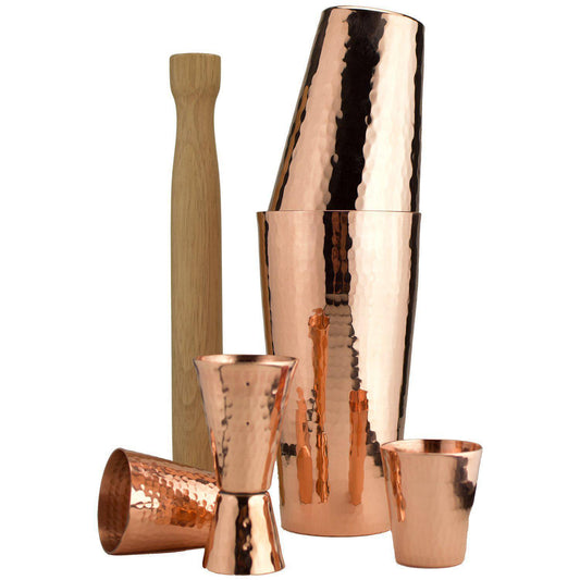 Prince of Scots Premium Hammered Solid Copper Cocktail Shaker Set-Dining and Entertaining-Prince of Scots-PremiumShakerSet-634934463176