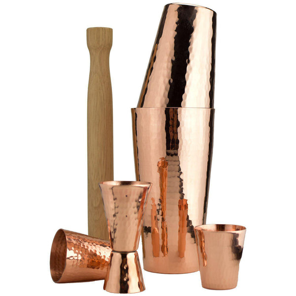 Prince of Scots Premium Hammered Solid Copper Cocktail Shaker Set-Dining and Entertaining-Prince of Scots-PremiumShakerSet-634934463176