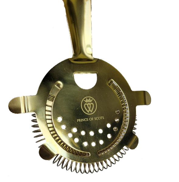 Prince of Scots Professional Series 4-Prong Bar Strainer ~ Gold ~-Barware-Prince of Scots-810032753177-BarStrainerGold-Prince of Scots