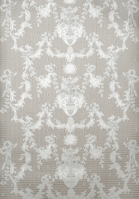 Prince of Scots Ribbon Damask Paper Lace Paper Wallpaper-Wallpaper-PrinceWA67-05-Prince of Scots-Prince of Scots