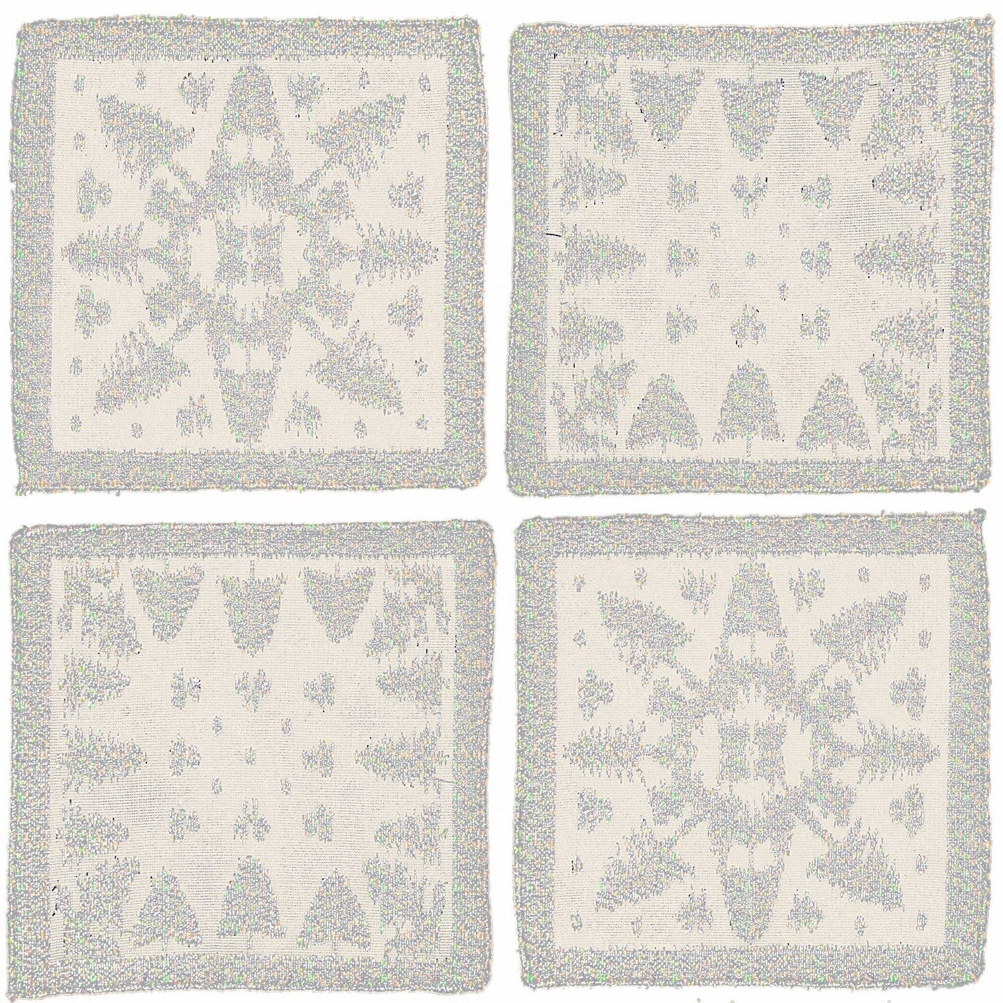 Prince of Scots Scottish Leno Gauze Cocktail Napkins ~ Snow Lurex ~-Home Gifts-810032752378-MadrasSnowNapkin-Prince of Scots