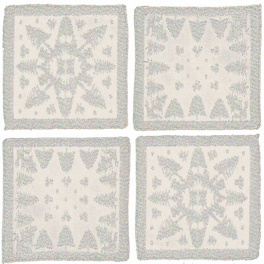 Prince of Scots Scottish Leno Gauze Cocktail Napkins ~ Snow Lurex ~-Home Gifts-810032752378-MadrasSnowNapkin-Prince of Scots