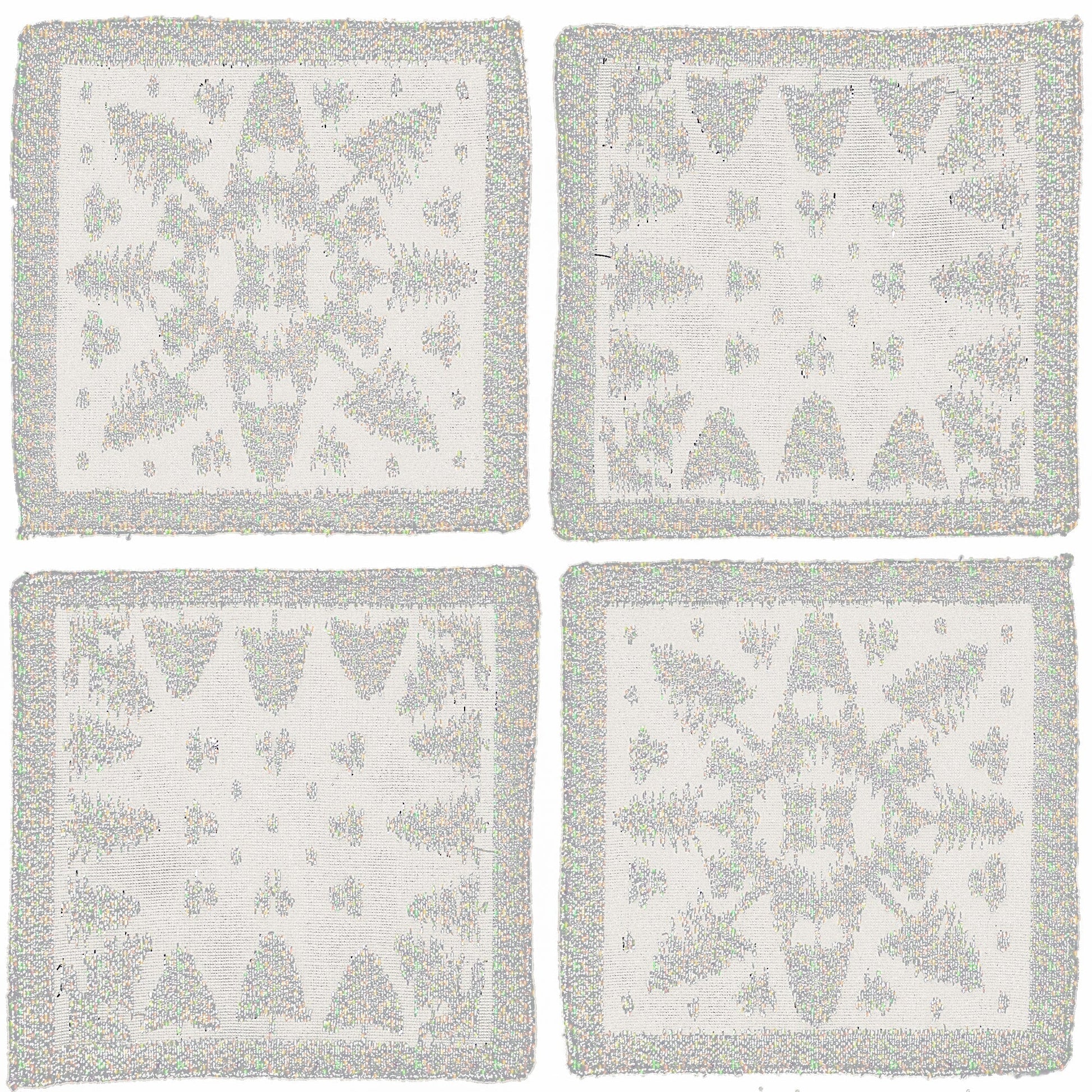 Prince of Scots Scottish White Leno Gauze Cocktail Napkins ~ Snow Lurex ~-Home Gifts-810032752378-WhiteSnowNapkin-Prince of Scots