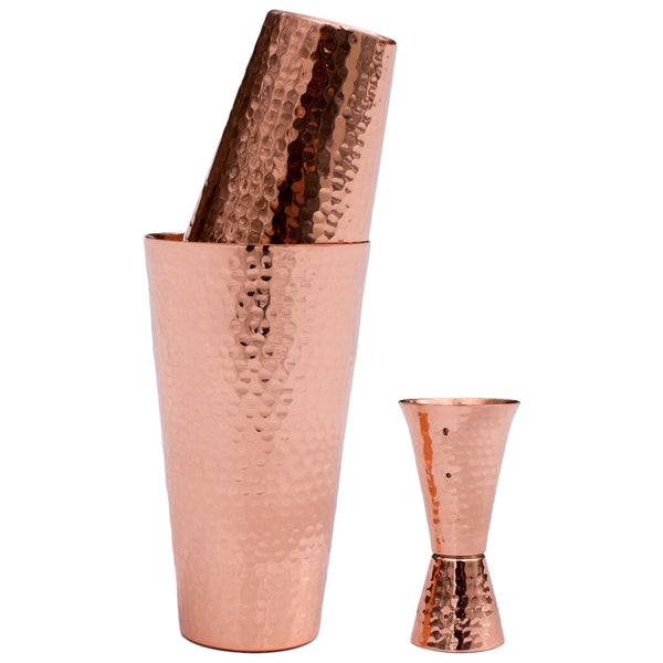 Prince of Scots Professional Hammered Solid Copper Cocktail Shaker Set-Dining and Entertaining-Prince of Scots-810032751685-ProHammeredSet-Prince of Scots