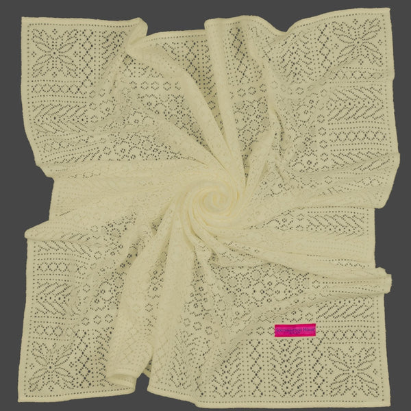 Southampton Home Lace Weave Baby Shawl ~ Yellow ~-Gifts-00810032751203-{sku]-Prince of Scots