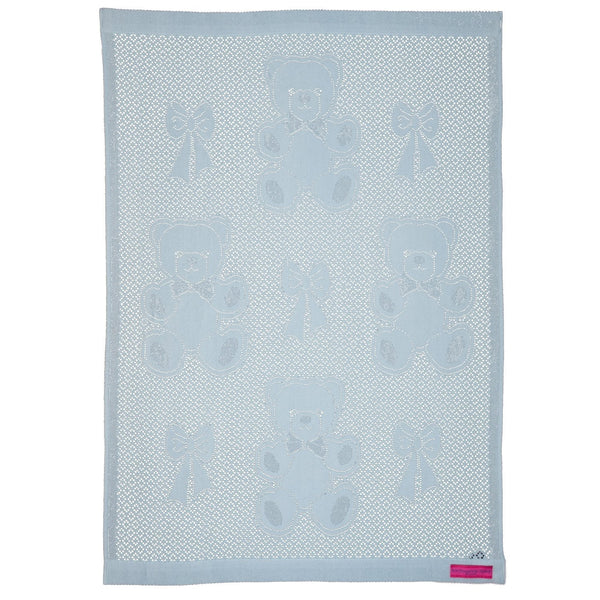 Southampton Home Lace Weave Bears & Bows Baby Blanket ~ Blue ~-Gifts-00810032751418-{sku]-Prince of Scots
