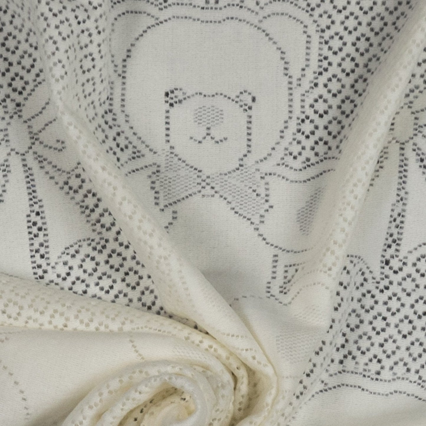 Southampton Home Lace Weave Bears & Bows Baby Blanket ~ Ivory ~-Gifts-SHLace839I-{sku]-Prince of Scots