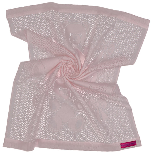 Southampton Home Lace Weave Bears & Bows Baby Blanket ~ Pink ~-Gifts-00810032751401-{sku]-Prince of Scots