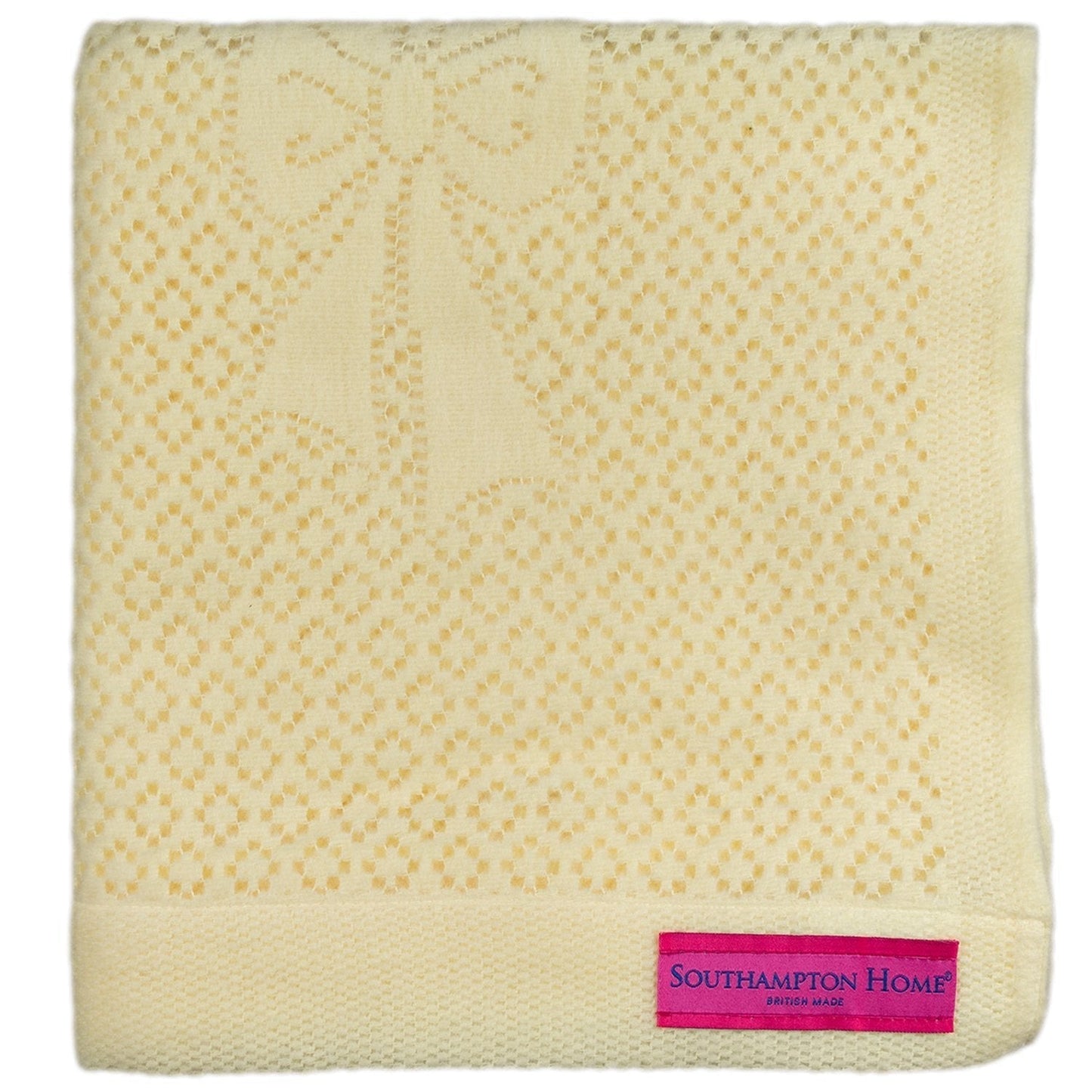 Southampton Home Lace Weave Bears & Bows Baby Blanket ~ Yellow ~-Gifts-SHLace839Y-{sku]-Prince of Scots