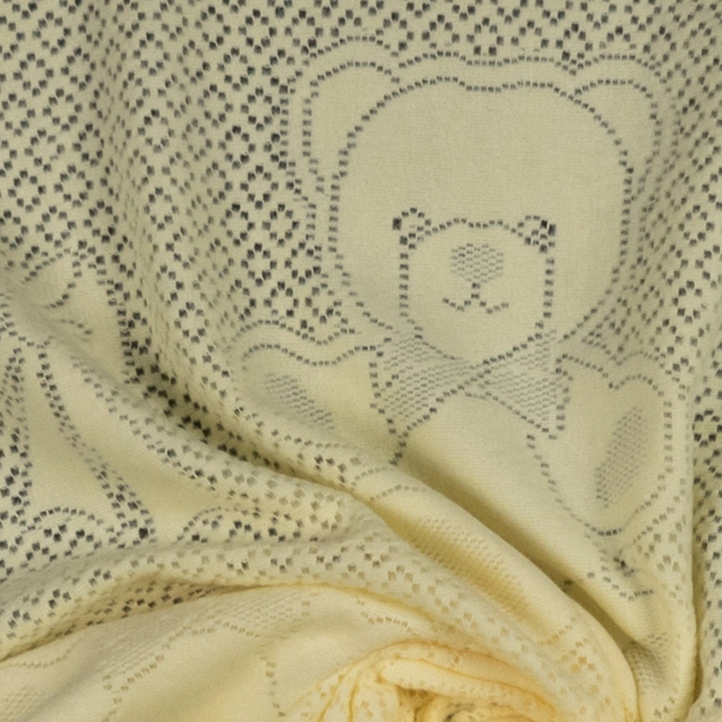 Southampton Home Lace Weave Bears & Bows Baby Blanket ~ Yellow ~-Gifts-SHLace839Y-{sku]-Prince of Scots