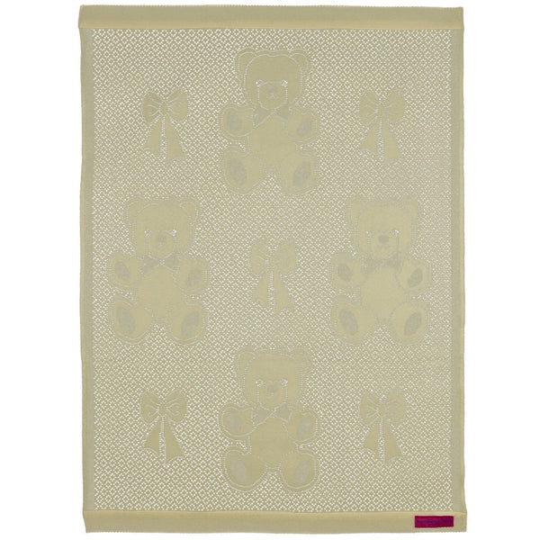Southampton Home Lace Weave Bears & Bows Baby Blanket ~ Yellow ~-Gifts-SHLace839Y-{sku]-Prince of Scots