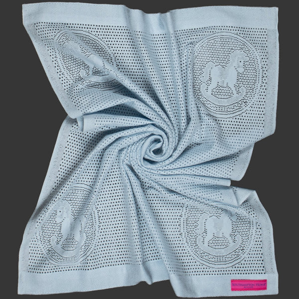 Southampton Home Lace Weave Rocking Horse Baby Blanket ~ Blue ~-Gifts-00810032751227-{sku]-Prince of Scots