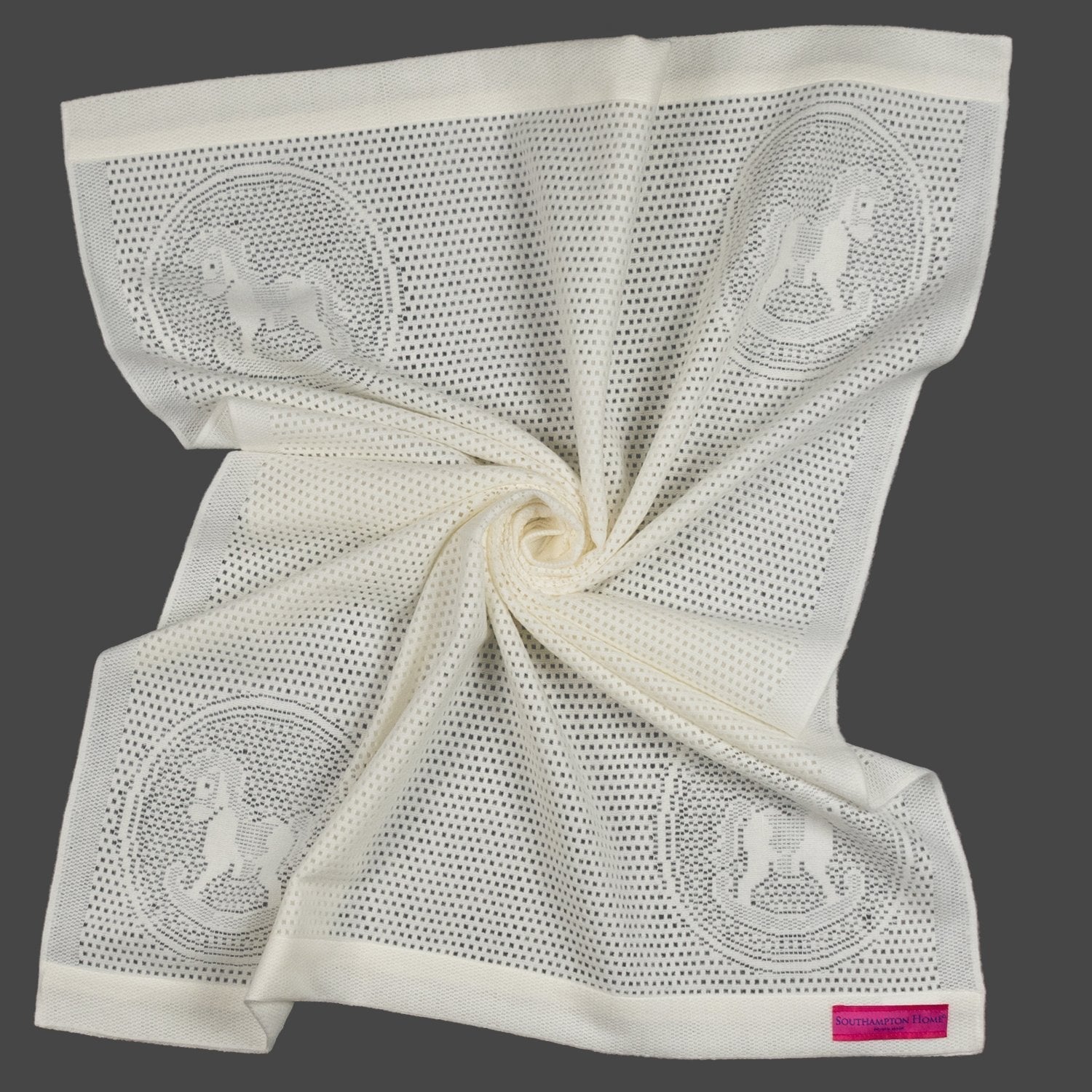 Southampton Home Lace Weave Rocking Horse Baby Blanket ~ Ivory ~-Gifts-00810032751241-{sku]-Prince of Scots