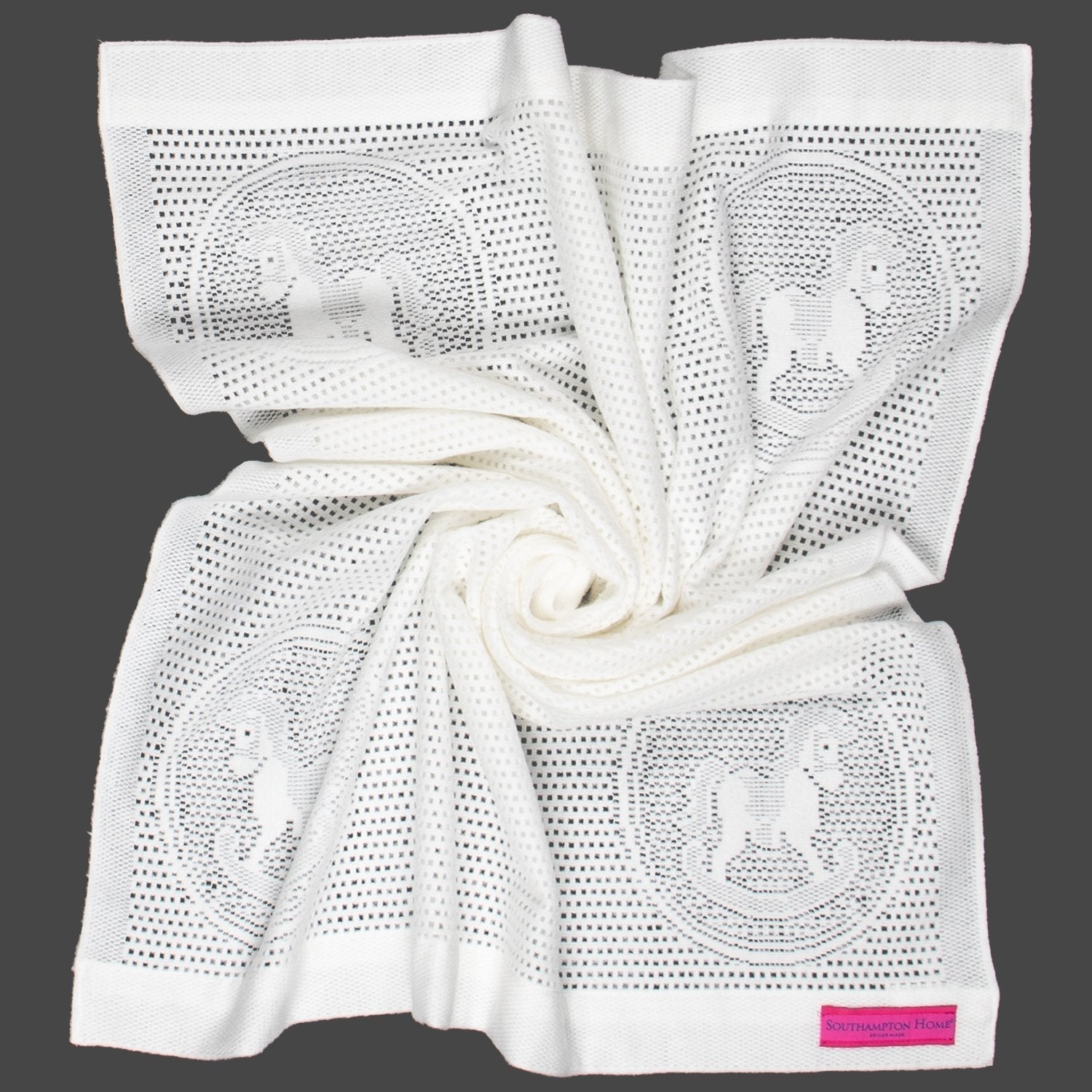 Southampton Home Lace Weave Rocking Horse Baby Blanket ~ White ~-Gifts-00810032751234-{sku]-Prince of Scots