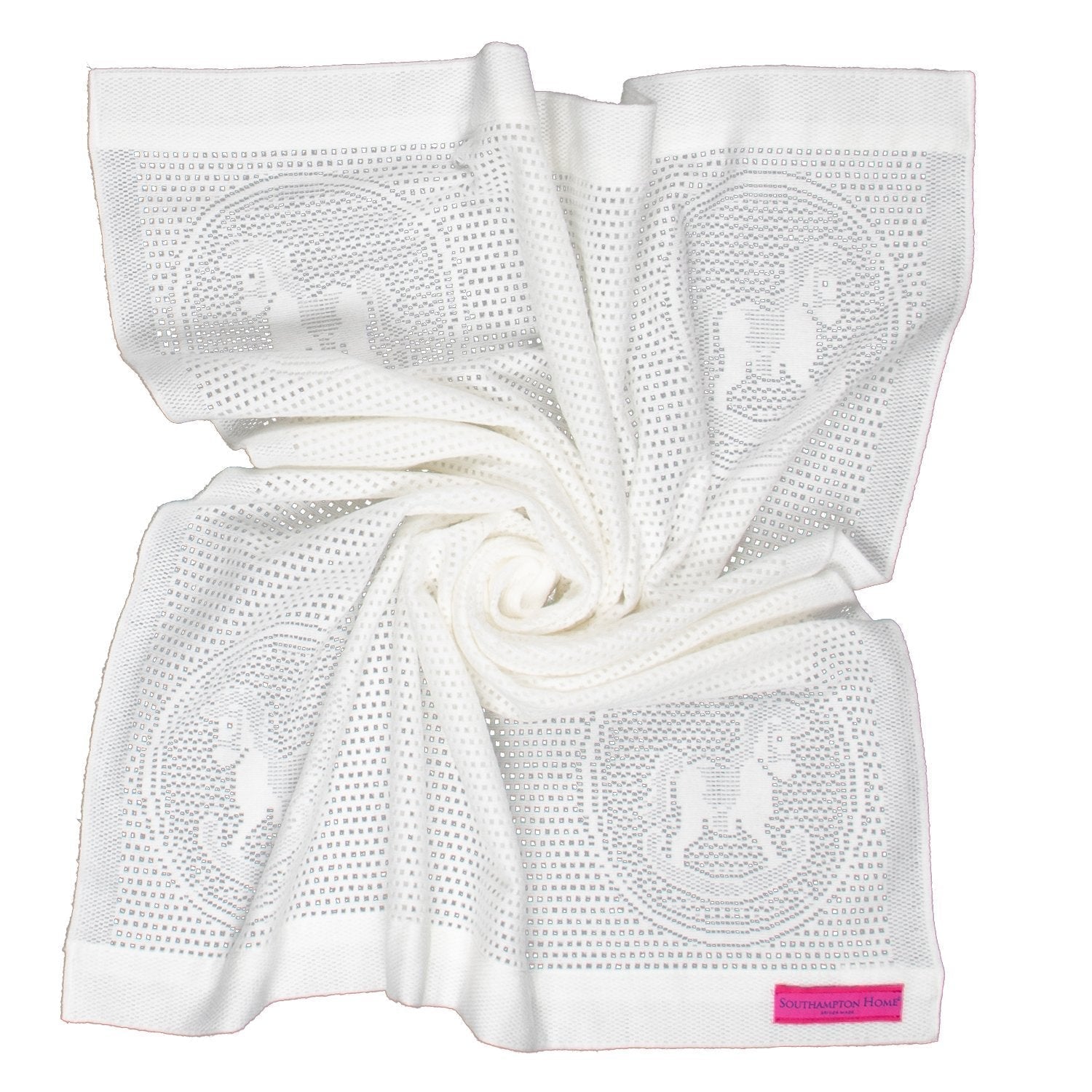 Southampton Home Lace Weave Rocking Horse Baby Blanket ~ White ~-Gifts-00810032751234-{sku]-Prince of Scots