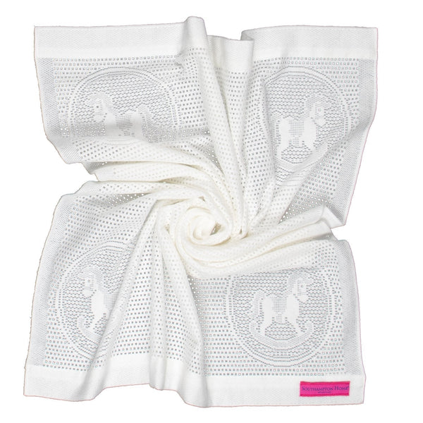 Southampton Home Lace Weave Rocking Horse Baby Blanket ~ White ~-Gifts-00810032751234-{sku]-Prince of Scots
