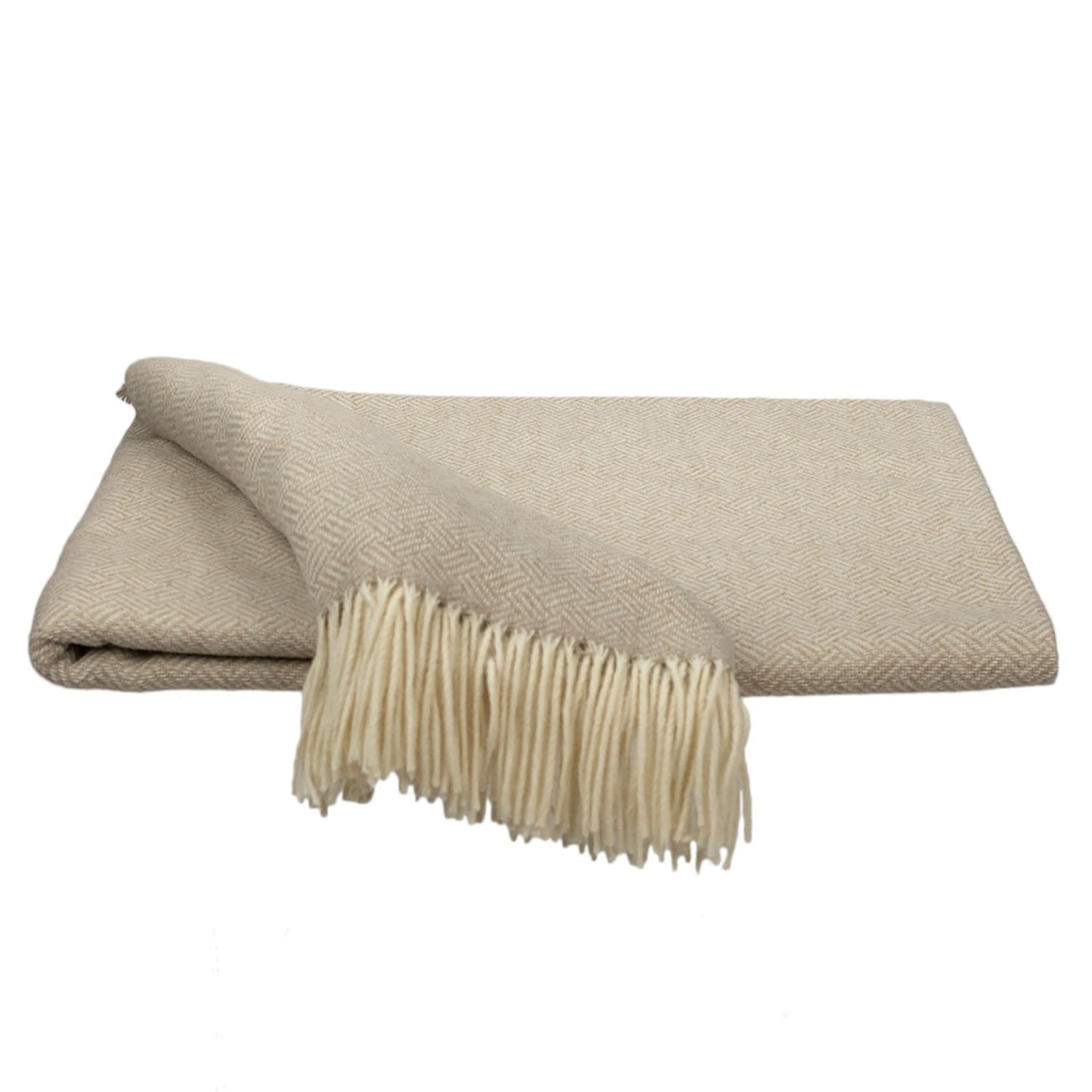 Southampton Home Merino Wool Basket Weave Throw (Sand)-Throws and Blankets-Prince of Scots-810032751159-Q300007-Prince of Scots