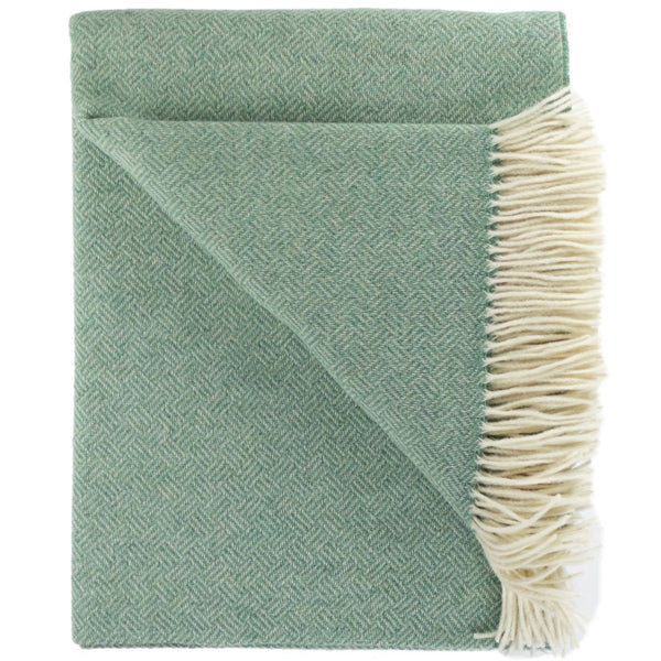 Southampton Home Merino Wool Basket Weave Throw (Sea Glass)-Throws and Blankets-Prince of Scots-810032751166-Q300002-Prince of Scots
