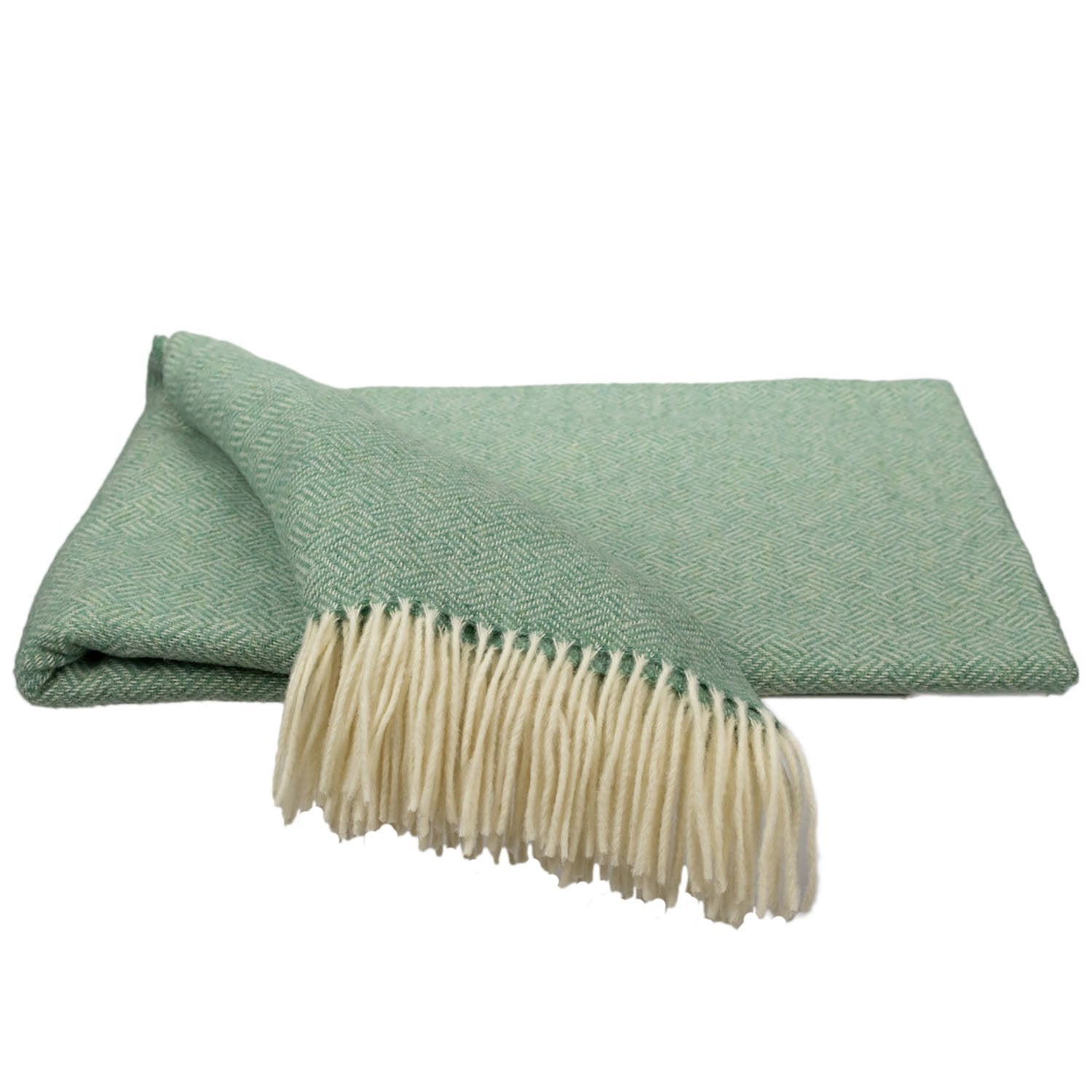 Southampton Home Merino Wool Basket Weave Throw (Sea Glass)-Throws and Blankets-Prince of Scots-810032751166-Q300002-Prince of Scots