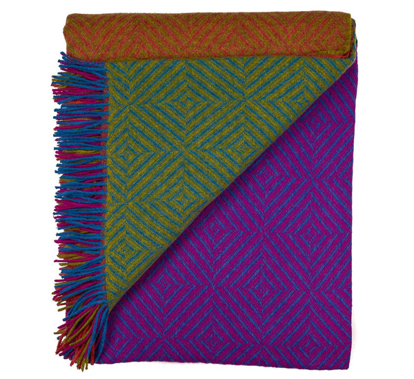 Southampton Home Merino Wool Geometric Block Throw (Brilliant)-Throws and Blankets-810032753092-BrilliantBlock-Prince of Scots