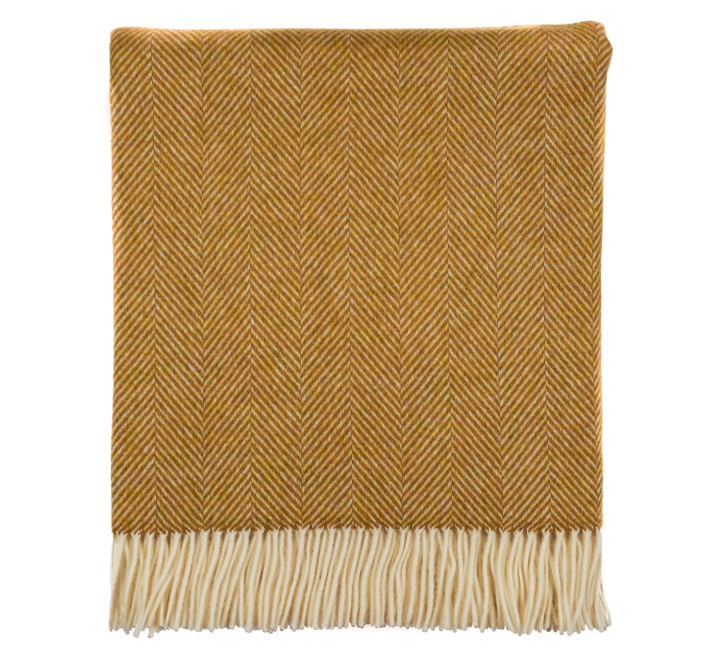 Southampton Home Merino Wool Herringbone Throw (Gold)-Throws and Blankets-Q029006-Prince of Scots