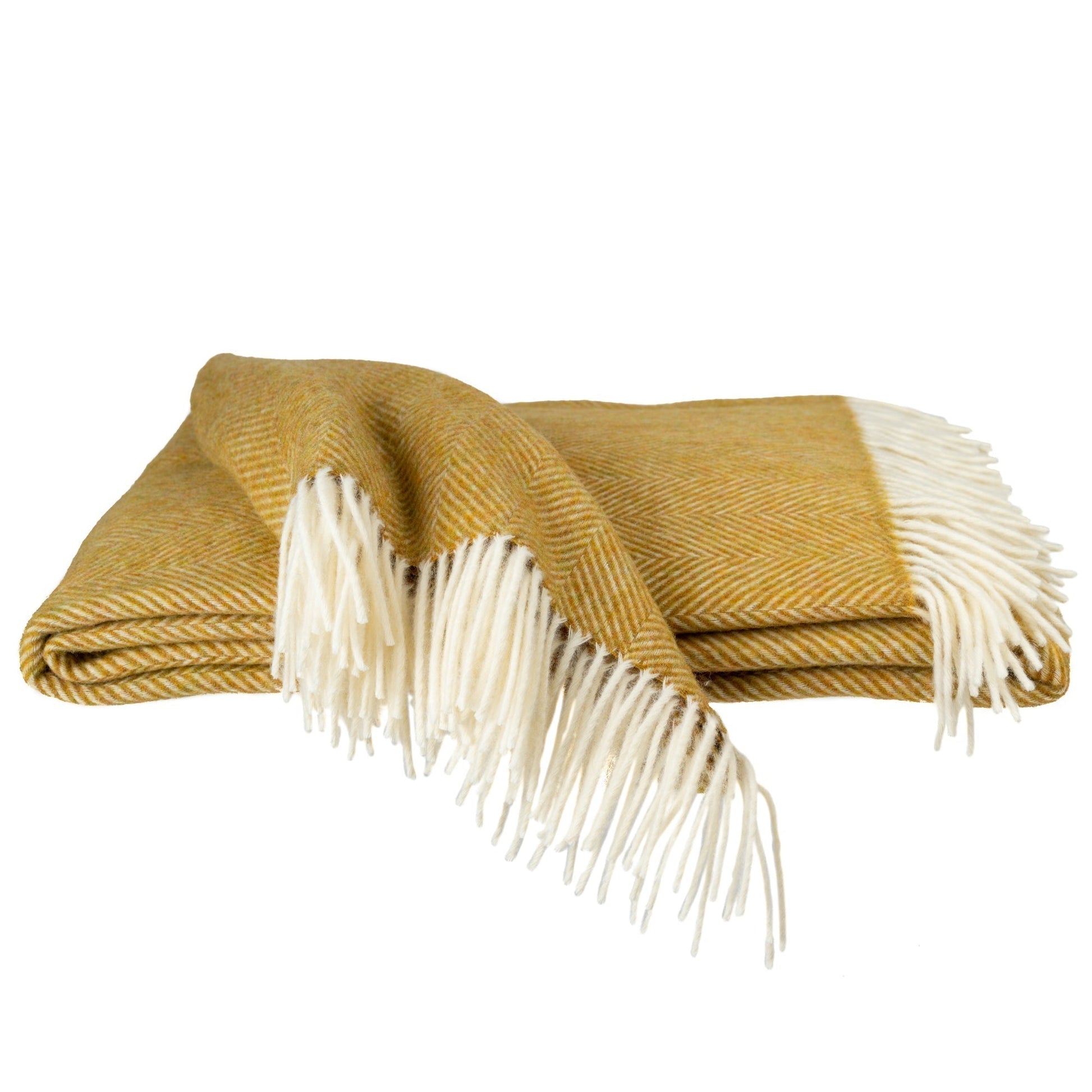 Southampton Home Merino Wool Herringbone Throw (Gold)-Throws and Blankets-Q029006-Prince of Scots