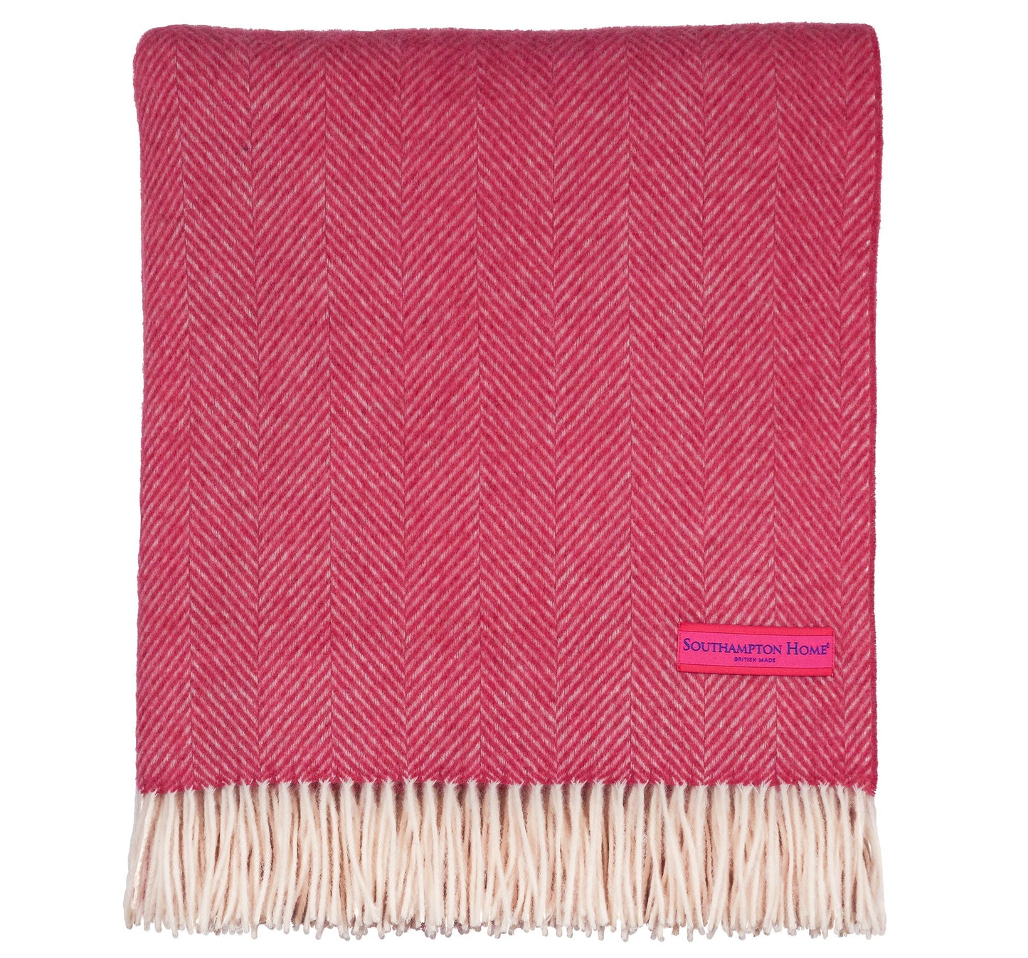 Southampton Home Merino Wool Herringbone Throw (Pink )-Throws and Blankets-Q029005-Prince of Scots