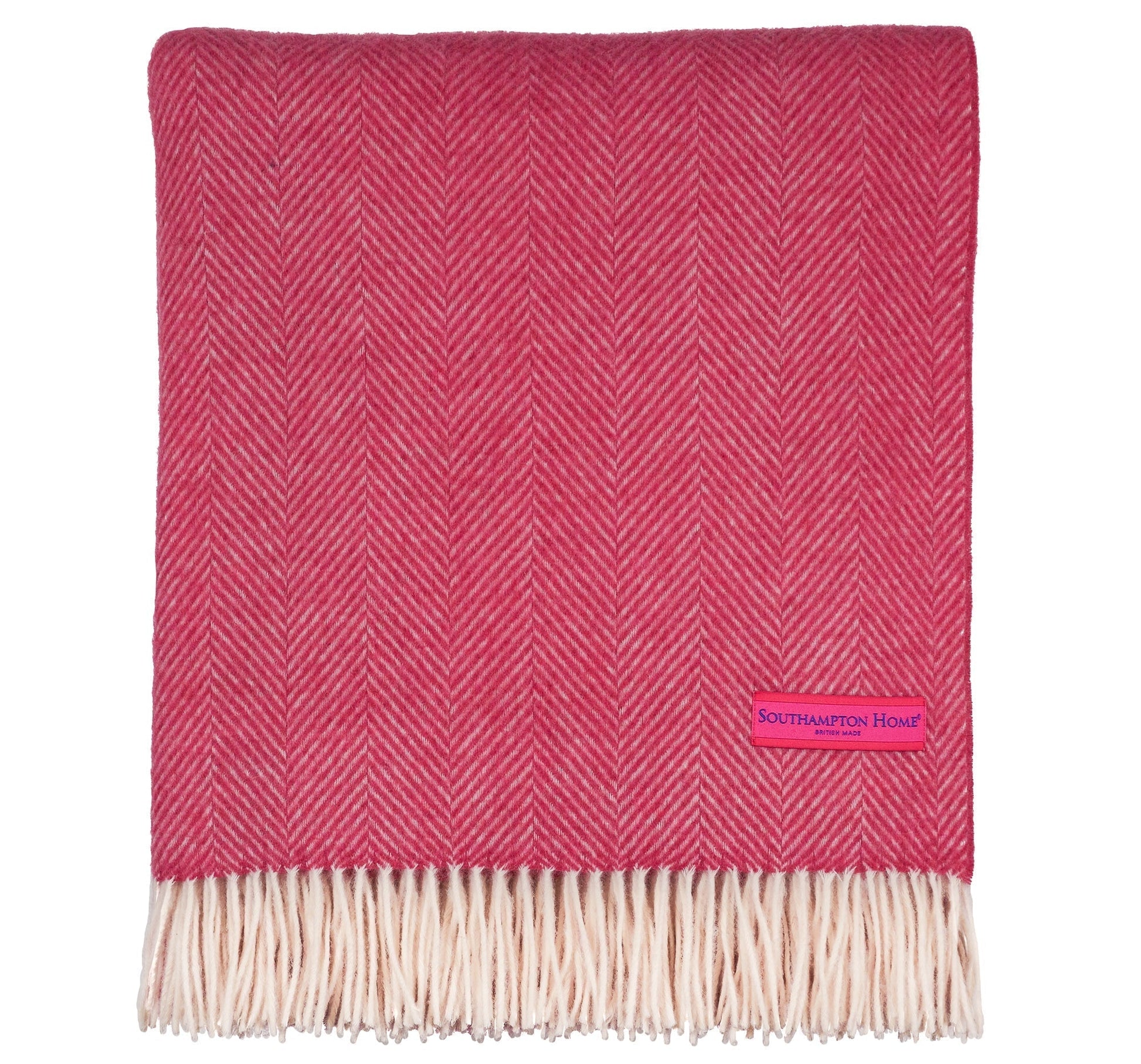 Southampton Home Merino Wool Herringbone Throw (Pink )-Throws and Blankets-Q029005-Prince of Scots