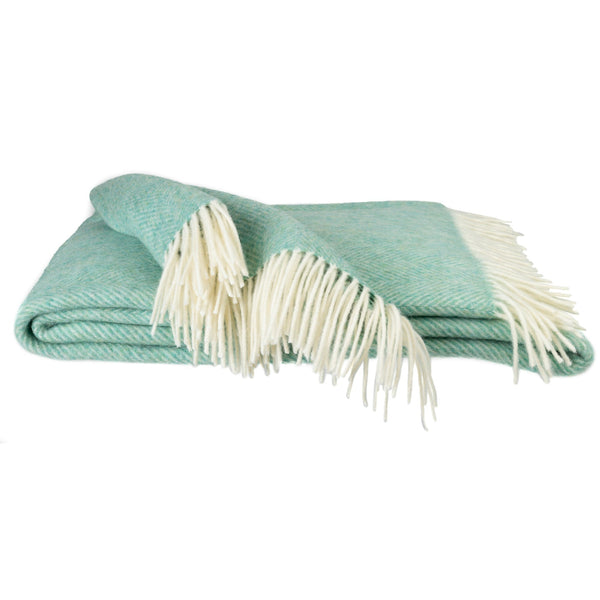 Southampton Home Merino Wool Herringbone Throw (Hedgerow)-Throws and Blankets-Q0290010-Prince of Scots