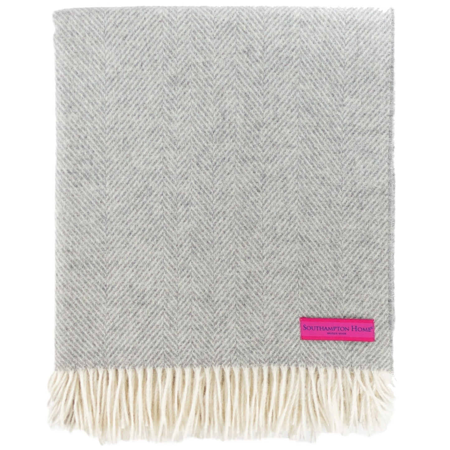 Southampton Home Merino Wool Herringbone Throw (Silver)-Throws and Blankets-Prince of Scots-810032751081-Q029001-Prince of Scots