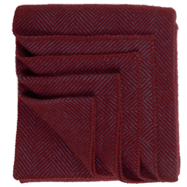 Southampton Home Washable Wool Herringbone Throw ~ Berry ~-Throws and Blankets-[bar code]-WashableBerry-Prince of Scots
