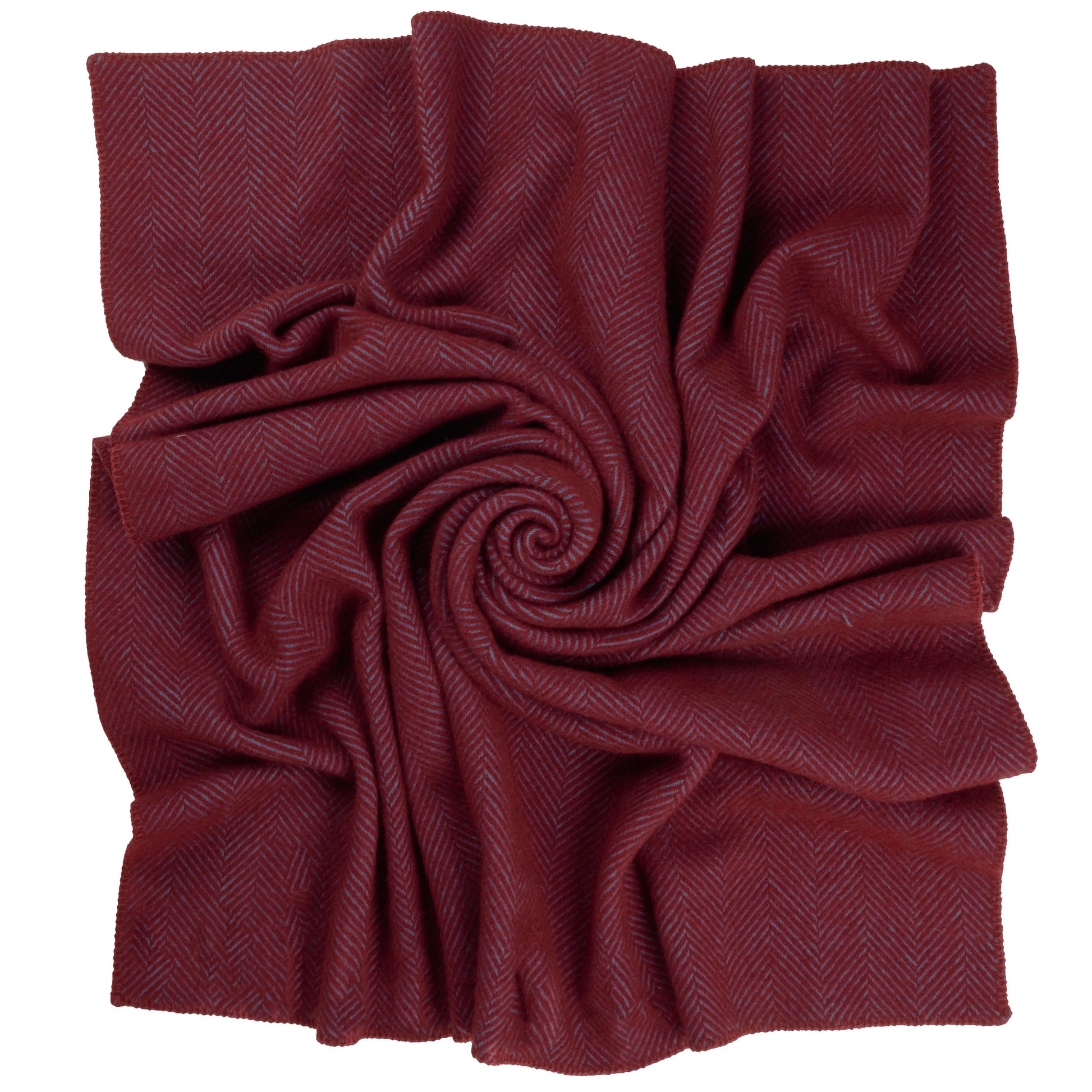 Southampton Home Washable Wool Herringbone Throw ~ Berry ~-Throws and Blankets-[bar code]-WashableBerry-Prince of Scots