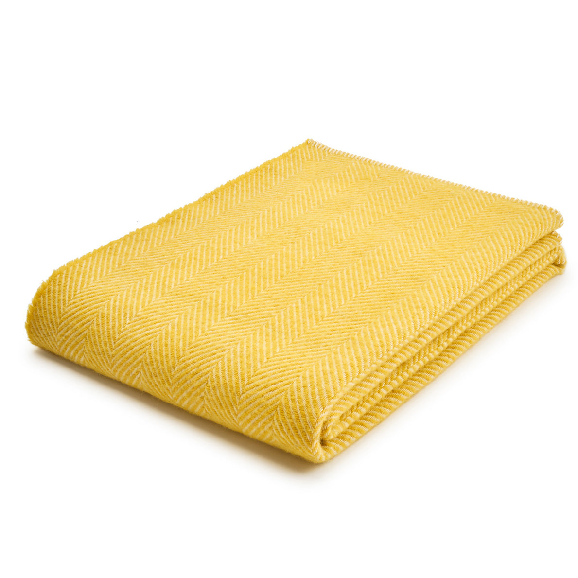 Southampton Home Washable Wool Herringbone Throw ~ Dandelion ~-Throws and Blankets-[bar code]-WashableDandelion-Prince of Scots