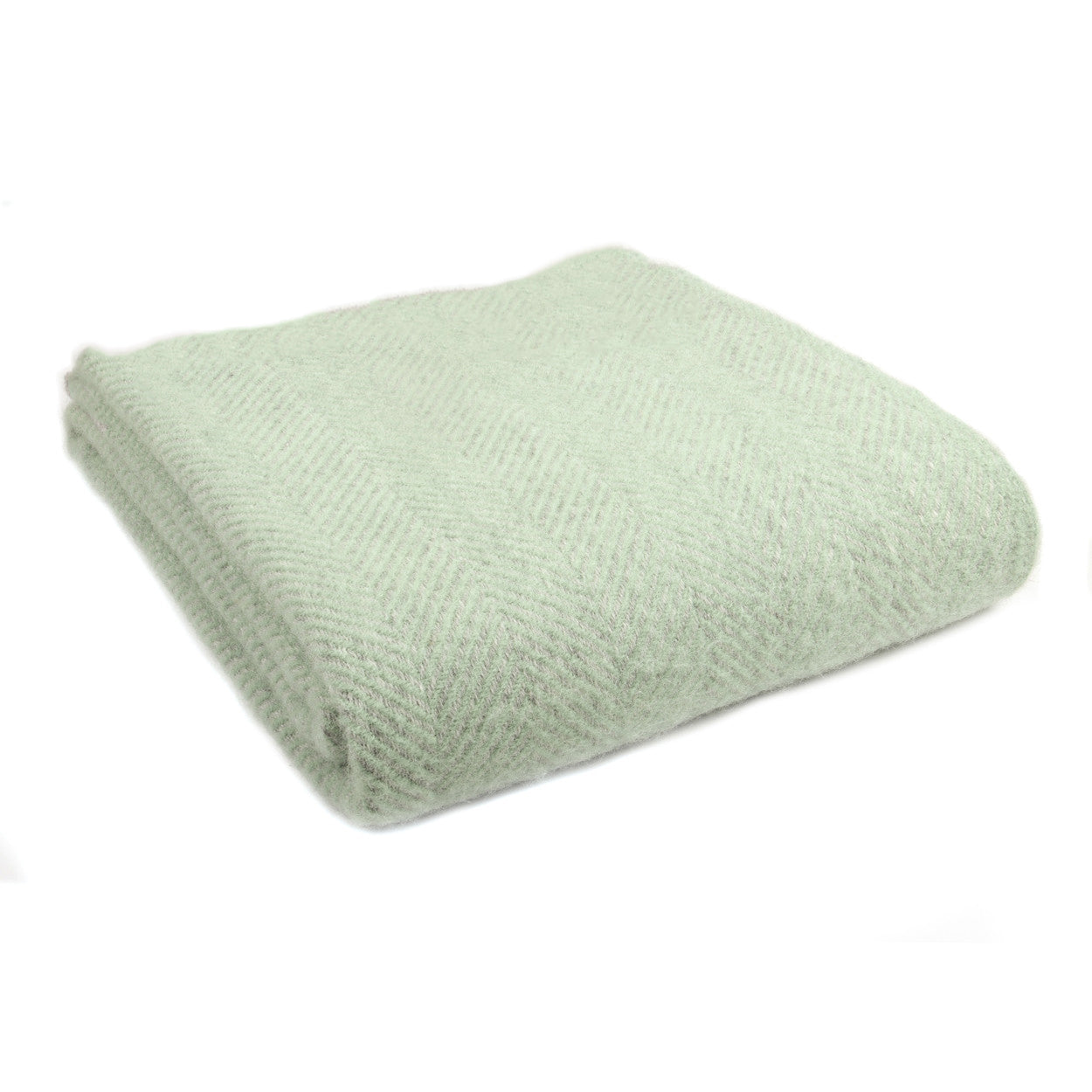 Southampton Home Washable Wool Herringbone Throw ~ Basil ~-Throws and Blankets-[bar code]-WashableBasil-Prince of Scots