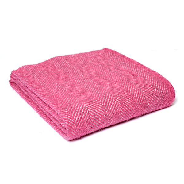 Southampton Home Washable Wool Herringbone Throw ~ Magenta Pink ~-[bar code]-WashableMagentaPink-Prince of Scots