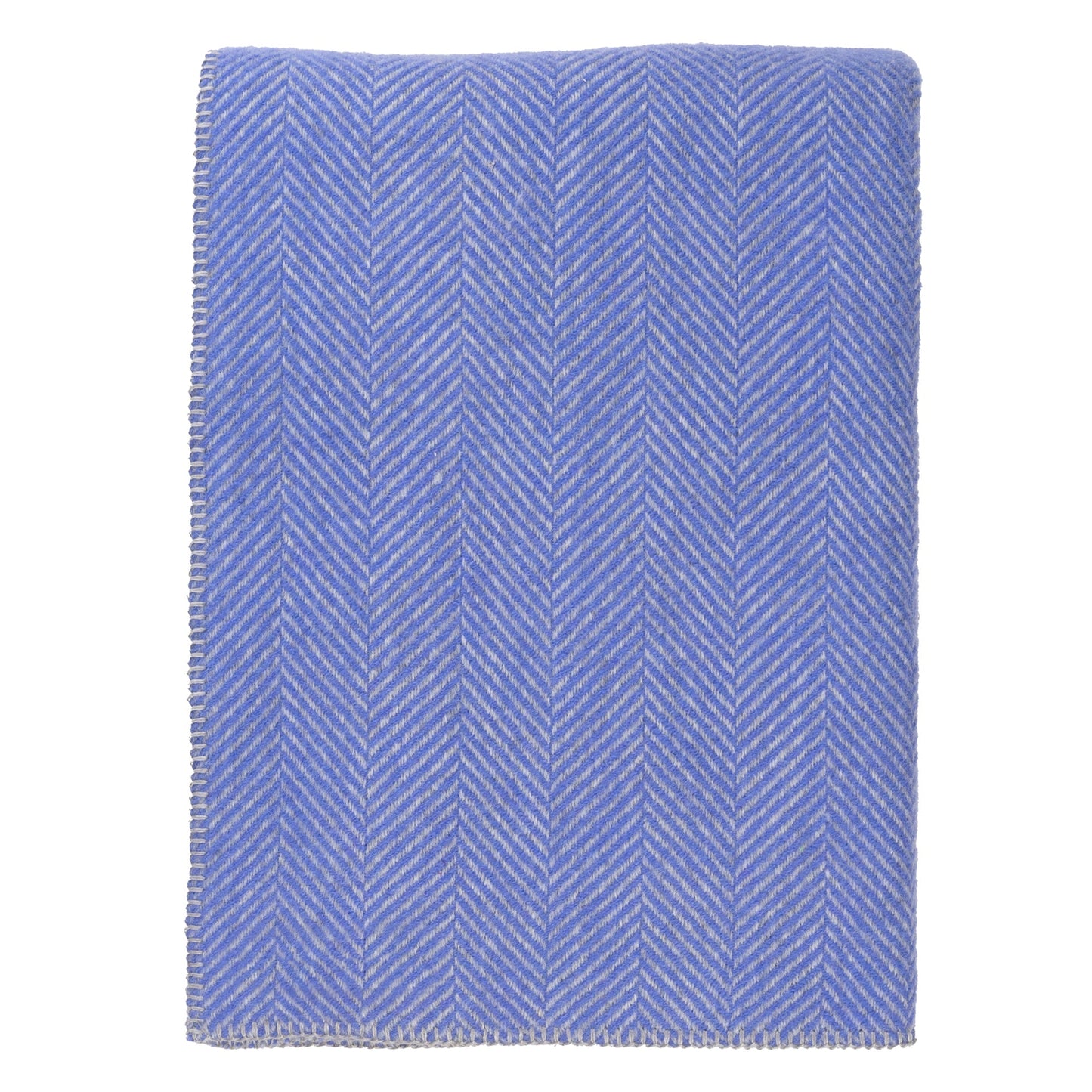 Southampton Home Washable Wool Herringbone Throw ~ Periwinkle ~-[bar code]-WashablePeriwinkle-Prince of Scots