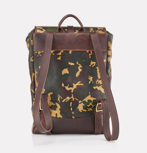 WANDERLUST Cotswold Leather Backpack ~ Tan Camo-Luggage-[bar code]-TanCamoBackPack-Prince of Scots
