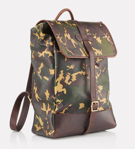 WANDERLUST Cotswold Leather Backpack ~ Tan Camo-Luggage-[bar code]-TanCamoBackPack-Prince of Scots