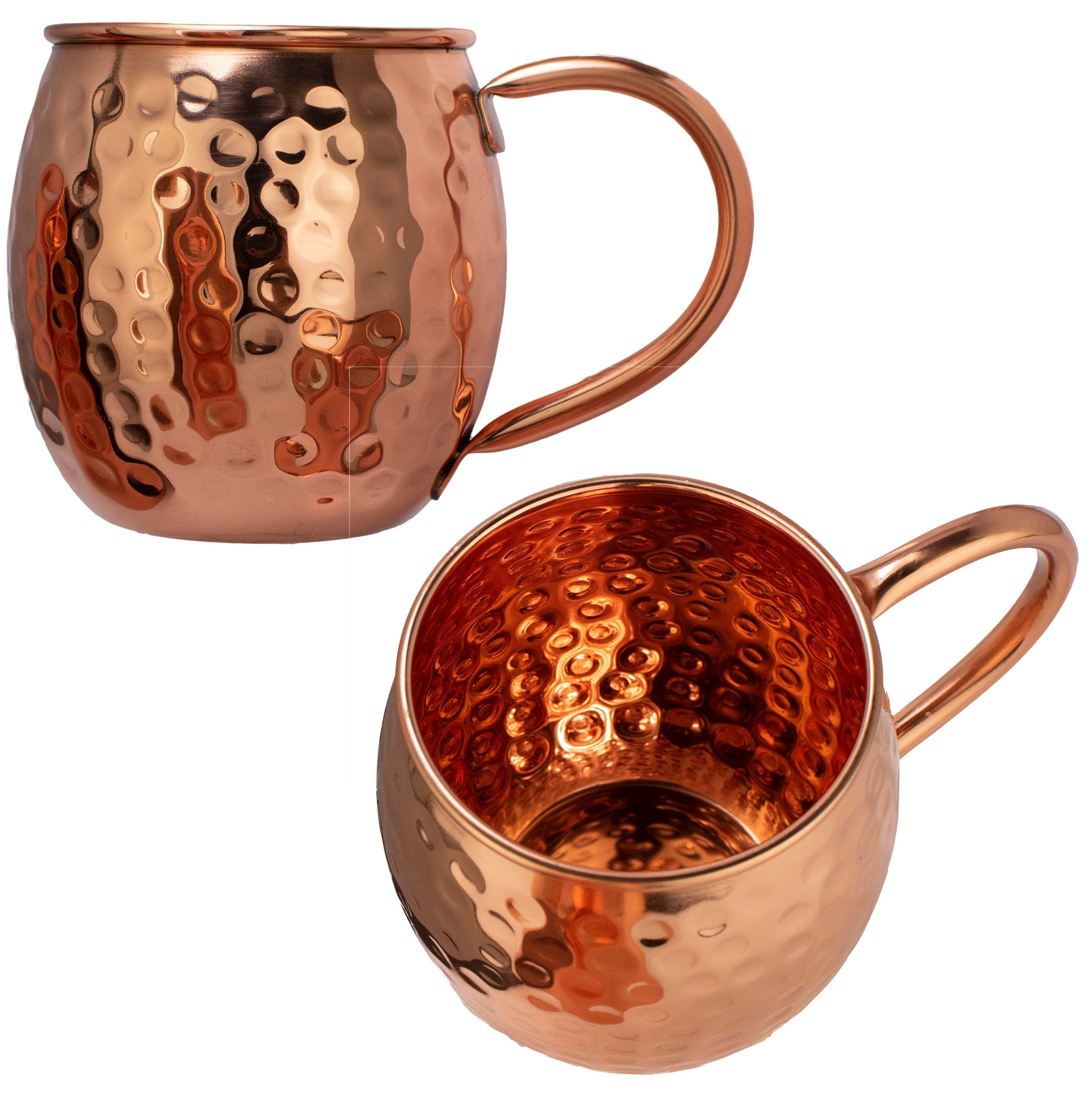 XL Hammered Copper Mug (Set of 2)-Barware-810032752538-BarrelCopper-Prince of Scots